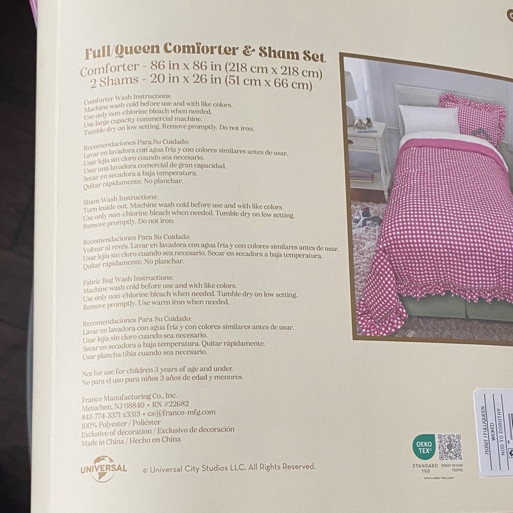 Wicked Pink Gingham Comforter & Sham Set full size - Picture 3 of 5